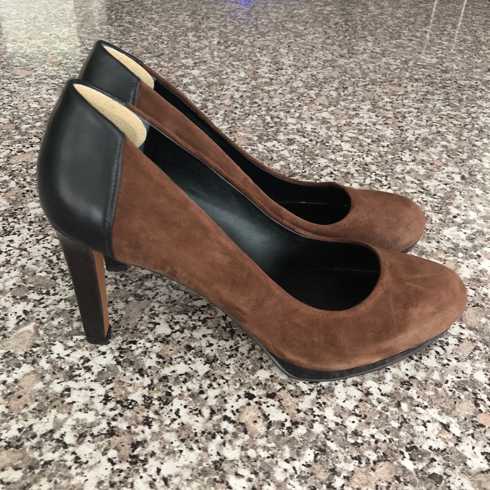 Franco Sarto Brown Suede Pumps